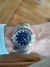 Montre Plongée Skin Diver Yves Bertelin Quartz 3 ATM Fonctionne Cadran Bleue