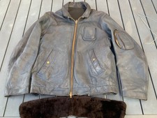 Blouson de vol -cuir Armée de l' Air - porté -chasse - Aviation Vintage 70's