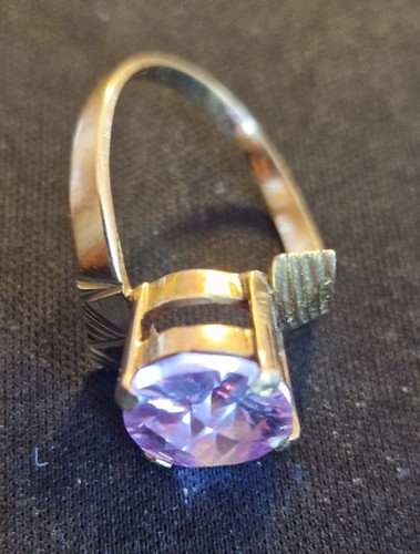 Bague 18k améthyste - or,