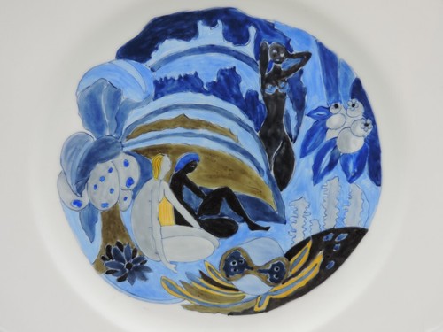 Plat porcelaine peint - en,