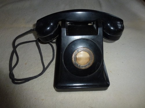 Ancien telephone bakelite noir - ancien,