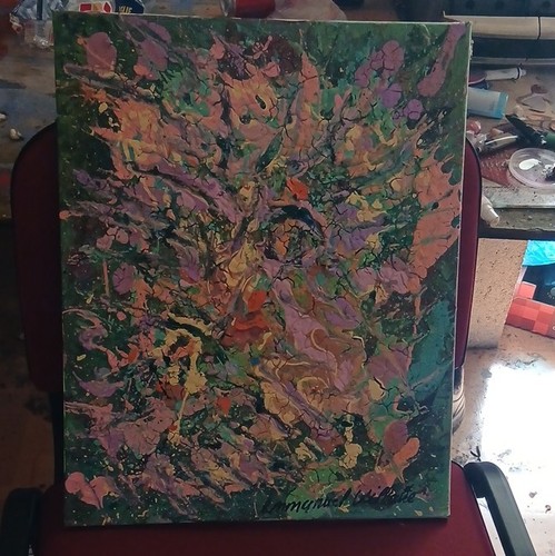 Peinture abstraite signée - , sur