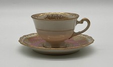 Tasse À Espresso En Porcelaine Hutschenreuther Hohenberg Or Fleurs Rose Pâle