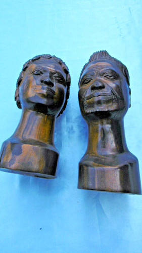 Tetes africaines sculptées - africaines, en