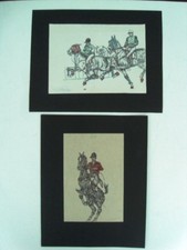 COURSES HIPPIQUES / JOCKEY - 2 DESSINS STYLOS  1962  D'APRES E. PECHAUBES - D55