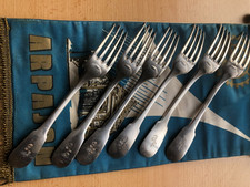 6 FOURCHETTES EN METAL ARGENTE SIGNEES CHRISTOFLE POUR AIR FRANCE AVION