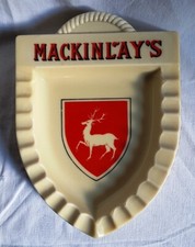 Vintage GRAND CENDRIER EN OPALEX SCOTCH WHISKY MACKINLAY'S    publicité 