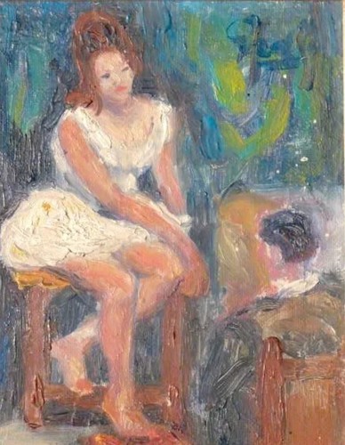 Tableau ancien huile portrait - huile,