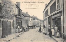 CPA 91 SOISY SUR ECOLE / GRANDE RUE / cliché rare / BOUCHERIE / CHARCUTERIE
