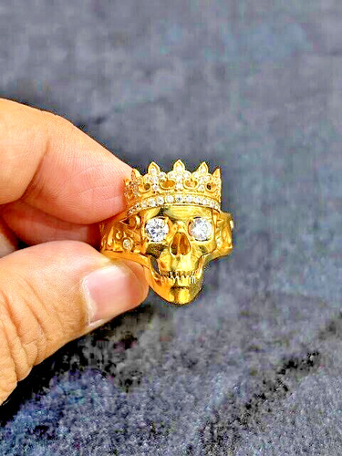 Bague homme tête mort en - tête,
