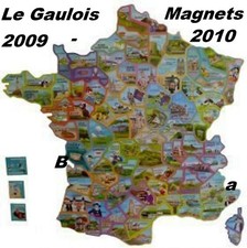 LE GAULOIS - 2009 -  Carte Magnets  FRANCE Départements 