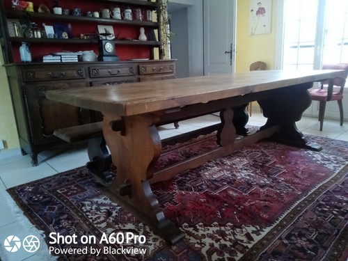 Table banc chene massif - banc,