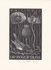✒ EX LIBRIS docteur Roger BLISS Alsace par Ernest HUBER signé