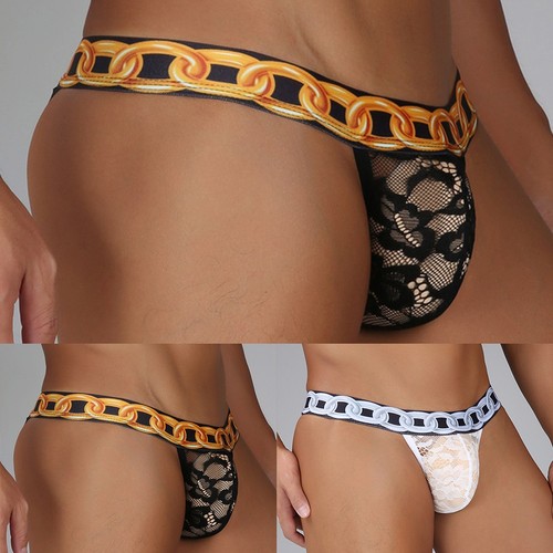 Slip homme jacquard dentelle