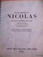 Catalogue grands vins fins Nicolas 1935 dessins de Darcy