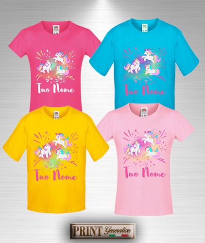 Shirt colorata unicorno nome - unicorno,