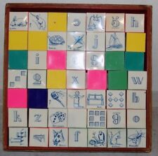 RARE ET ANCIEN JOUET JEU CUBES PLASTIQUE APPRENTISSAGE FRANÇAIS CUBEUMAIL 