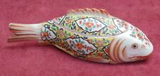 rare magnifique ancien poisson  porcelaine chantilly ou Samson signé cor chasse