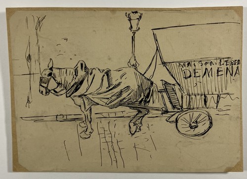 Dessin ancien calèche - ancien, de