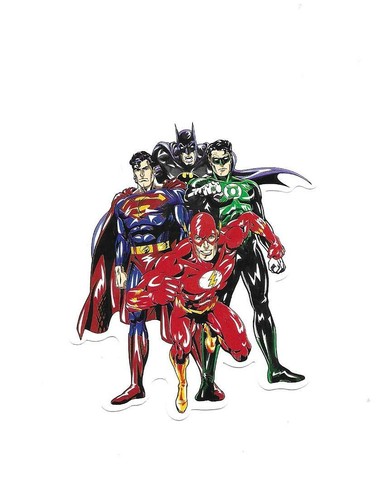 Autocollant superman batman - autocollant,