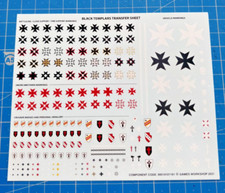 Black Templars Bits Transfer Sheet Decals Primaris Space Marines 40K Bitz