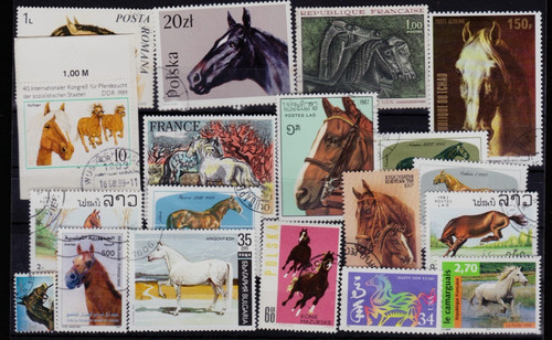 Lot timbres chevaux - lot,