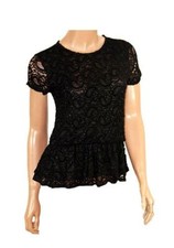 Blouse en dentelle noire, top