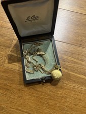 MONTRE A GOUSSET DE COL AVEC CHAINE FILLIGRANE PLAQUE OR PAX FONCTIONNE