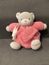 Doudou boule patapouf plume Ours framboise rose gris Kaloo 16 Cm