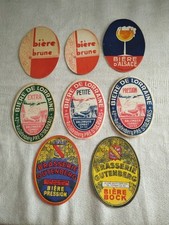 Étiquettes de Bières Anciennes Brune Gutenberg de Lorraine d'Alsace...