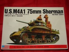 BANDAI SHERMAN 1/48 1/48 US M4A1 75 mm CHAR MAQUETTE A MONTER NEUF BOITE 8282