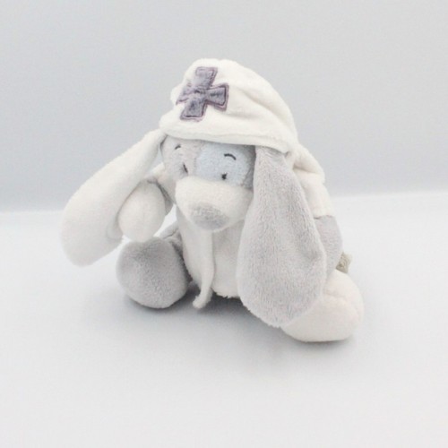 Doudou chien gris mauve - , bleu