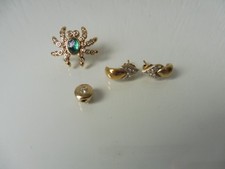 Ensemble De Bijoux - Broche, Boucles D'oreilles, Pendentif Pierre Lang!