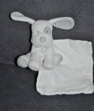 🍀Peluche Doudou Chien Mouchoir SUCRE D'ORGE Blanc Gris Etoile Argent Cajou TTBE