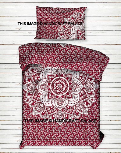 Coton mandala bordeaux double - coton,