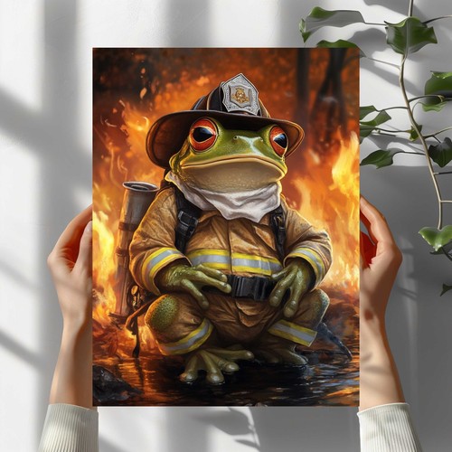 Grenouille pompier affiche