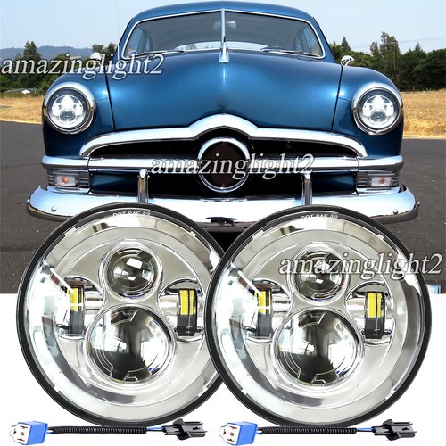 Pair round led headlights - round,