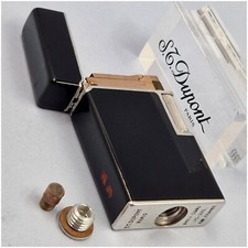 Briquet DUPONT essence aluminium et laque de Chine noir-Petrol Lighter-Feuerzeug