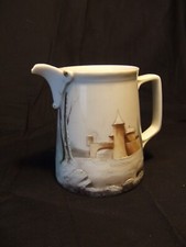 Petit Pot a Lait Peint a la Main , 19eme céramique ancienne . 11cm.