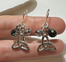 Irlandais Saint-Patrick Vert Strass Noeud Celtique Pendantes Boucles D'Oreilles