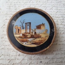 BOITE A Délices FIXE SOUS VERRE Femme Au Puits XIXè 1830 Confiserie EGLOMISE