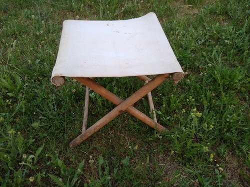 Ancien siege pliant tabouret - ancien, siege,