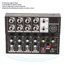 Q48 Portable 8‑Channel Stereo Sound Mixer Karaoke Microphone Amplifier NEW