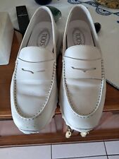 Mocassins Tods Bon État Cuir   Blanc 38