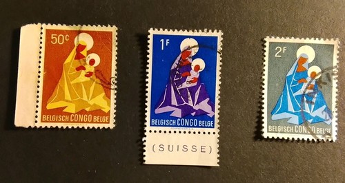 Timbres congo belge noël - congo,