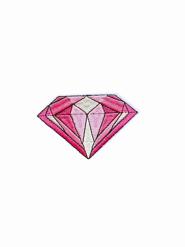 écusson diamant rose brodé - diamant,