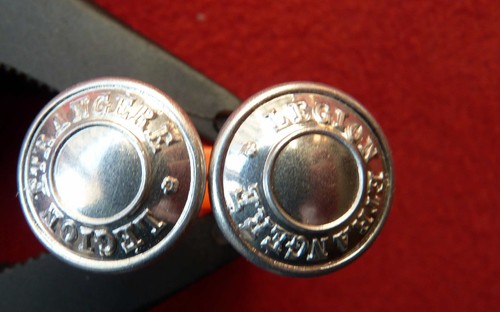 Paire boutons argentes - de,