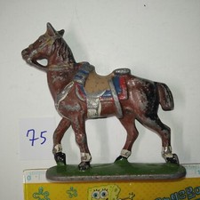 ancienne figurine metal plomb - QUIRALU ALUDO ? - cheval sellé [75]
