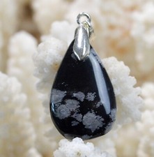 Obsidienne Flocon 21 carats - pendentif cabochon pierre naturelle - USA / FU29