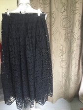 MAGNIFIQUE JUPE DENTELLE NOIRE MATHILDE J. RONDINAUD T 36 RETRO VINTAGE